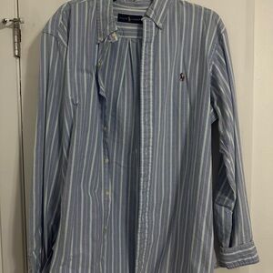 Ralph Lauren Light Blue Striped Casual Shirt